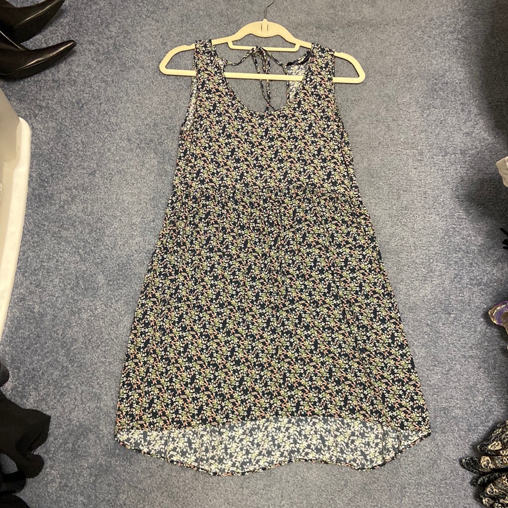 Zara floral dress tie back size M